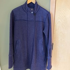 title nine purple tunic sweater with zipper, medium